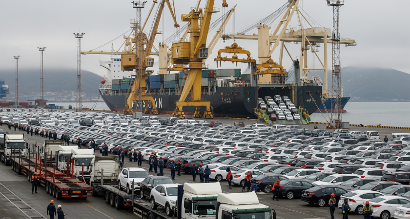 12 800 авто за месяц: владивостокский терминал побил рекорд в 1,5 раза из-за паники