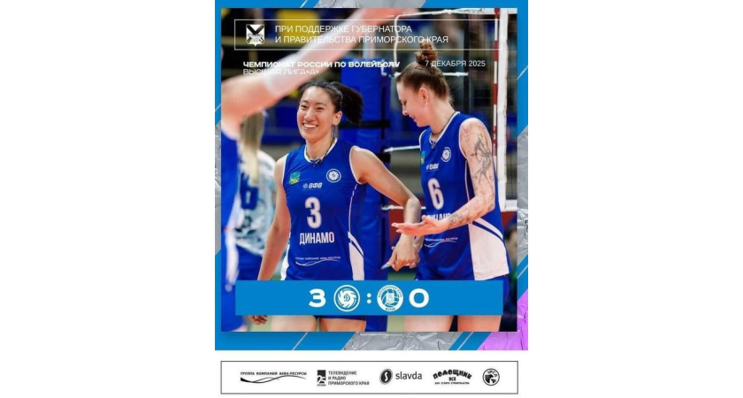 «Динамо» разгромило лидера 3:0: владивостокские волейболистки завершили выездной тур без поражений