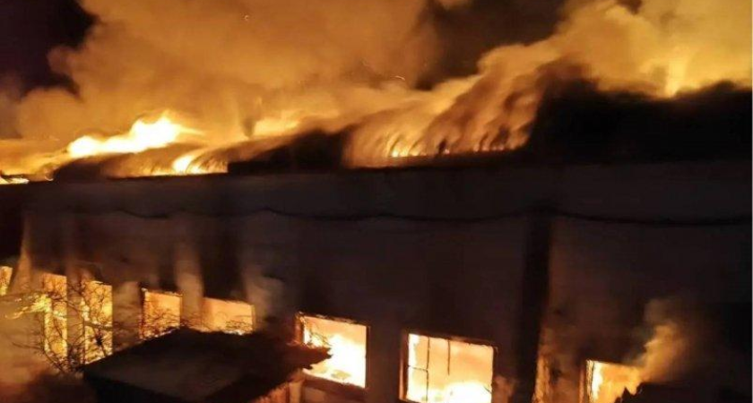 Пожар уничтожил 450 квадратных метров деревообрабатывающего завода в Находке