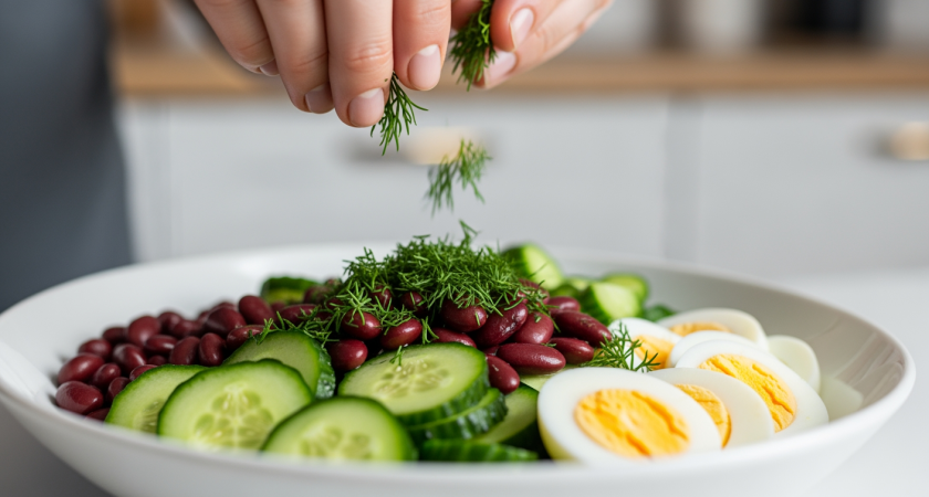 Муж просит добавку три раза: беру консервированную фасоль, за 3 минуты готовлю салат, который он съедает в первую очередь — вот мой секрет