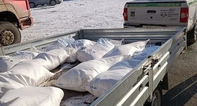 Приморье запасло 3,5 тысячи тонн корма для спасения животных от голода
