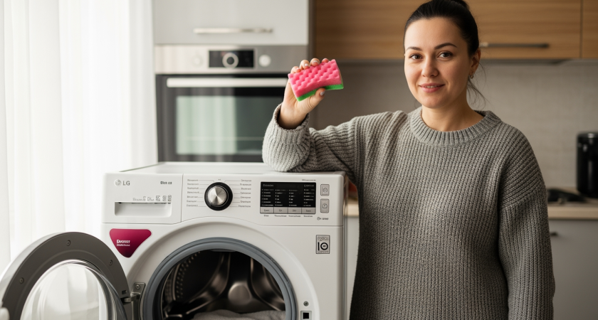 Почему хозяйки со стажем добавляют губку в стиральную машину. Секрет, который меняет качество стирки