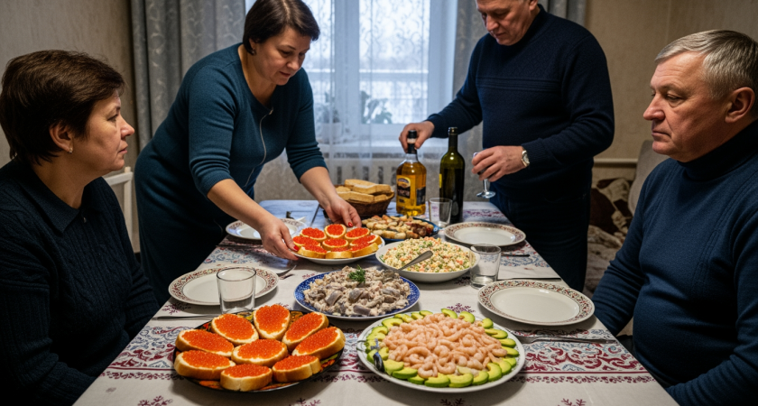 Новогодний стол на бюджет: полноценное меню из простых продуктов за тысячу рублей
