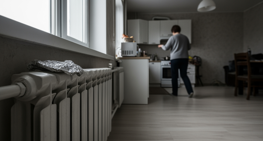 Один листок фольги на батарее решает проблему холода в квартире за полчаса даже при минус сорока
