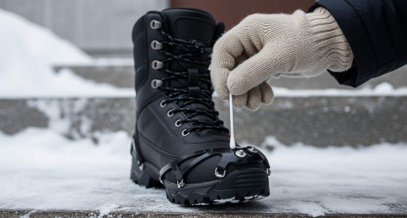 Дедовский способ против зимнего гололеда: наношу обычную ватку на подошву и забываю о падениях до весны