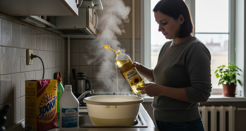 Мой секрет безупречной чистоты кухонных полотенец — простой ночной ритуал с домашним средством против любого жира