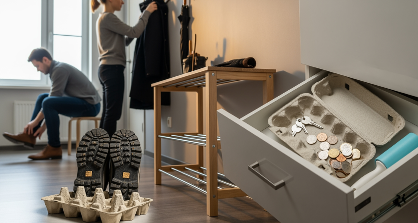 Вместо мусорки отправила картонки от яиц в прихожую и теперь каждый день благодарю себя за смекалку