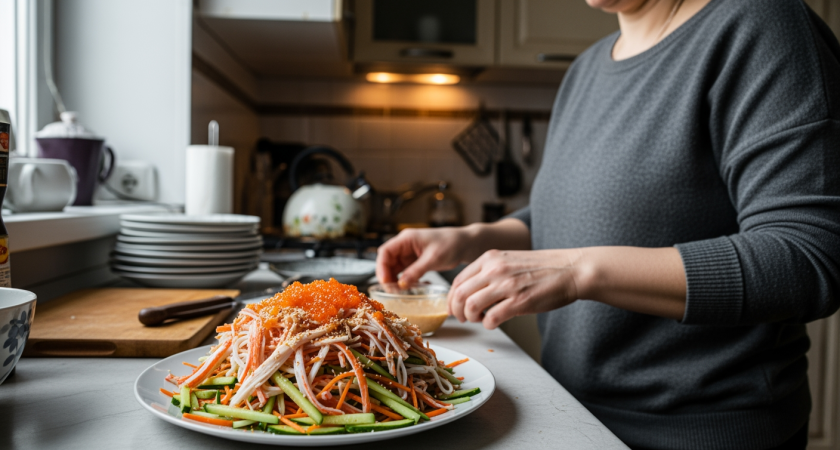 Японское чудо с крабовыми палочками: как приготовить кани сарада и удивить гостей без лишних хлопот