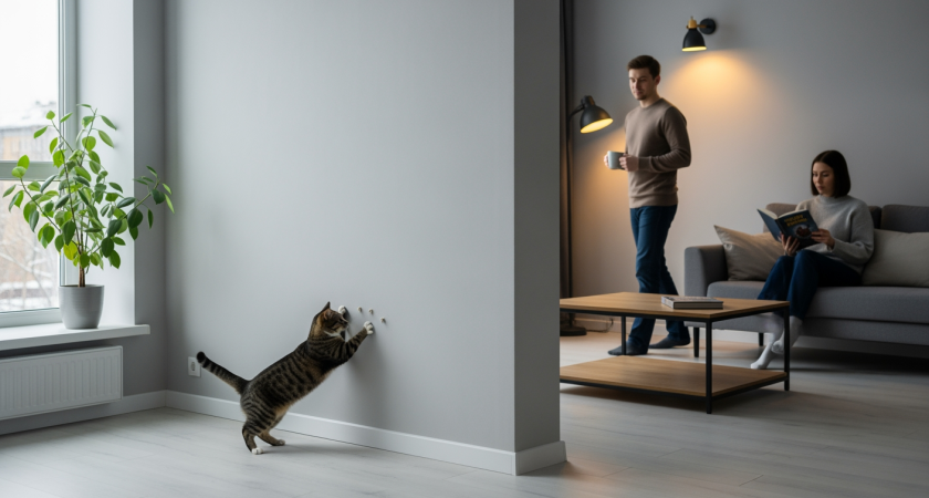 Кошки больше не портят ремонт: новое покрытие для стен переживет любые когти и прослужит два десятка лет