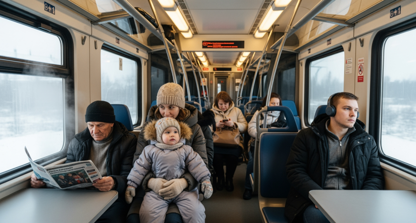 Мамаша с коляской устроила скандал в поезде, а другие пассажиры преподали ей урок воспитания