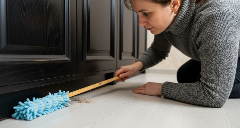 Профессиональные уборщики раскрыли секрет как добраться до пыли под диваном за 30 секунд