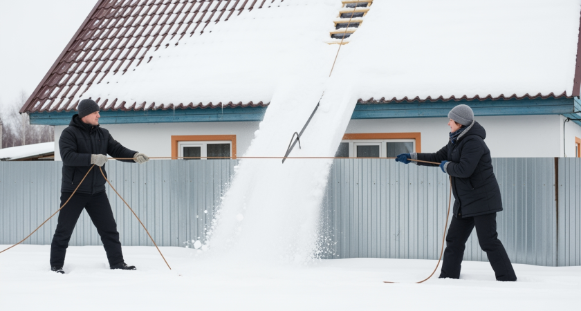 Опытные дачники раскрыли секреты быстрой очистки крыши от снега без риска для жизни