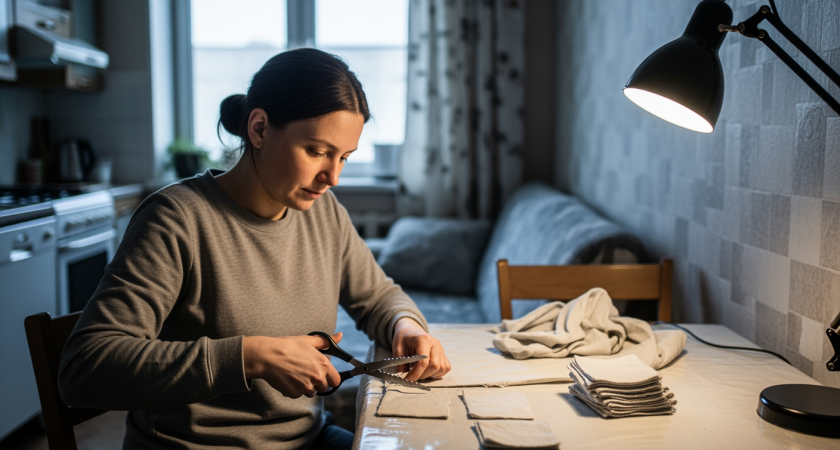 Из старых простыней делаю нужные вещи для дома быстрее чем за четверть часа