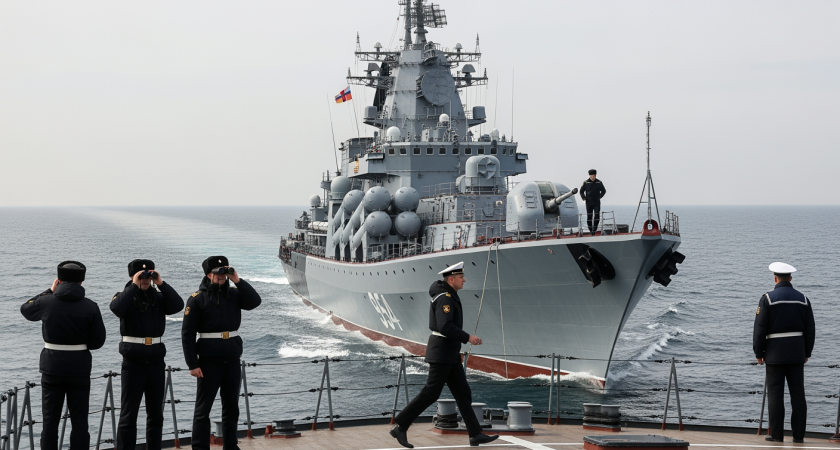 Гвардейский крейсер «Варяг» отработал удары по береговым целям