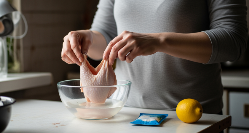 Секретный способ бабушек очистить покупную курицу от всех добавок обычной солью за 10 минут