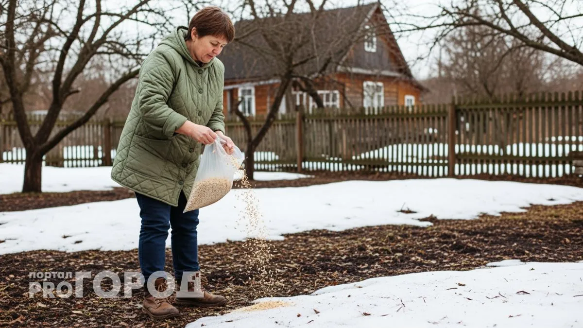 Эффективнее навоза в 3 раза: рассыпаю горсть по льду в феврале — земля превращается в пушистое облако