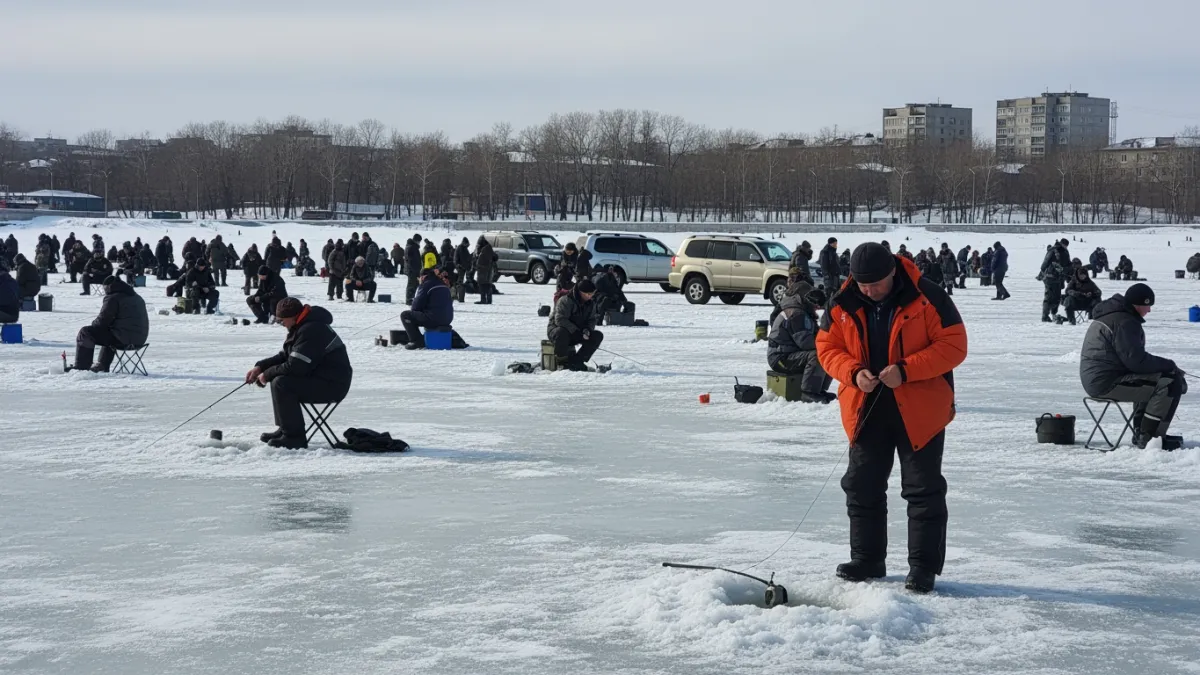 Тысяча рыбаков на тяжёлых машинах штурмуют запретный лёд Приморья