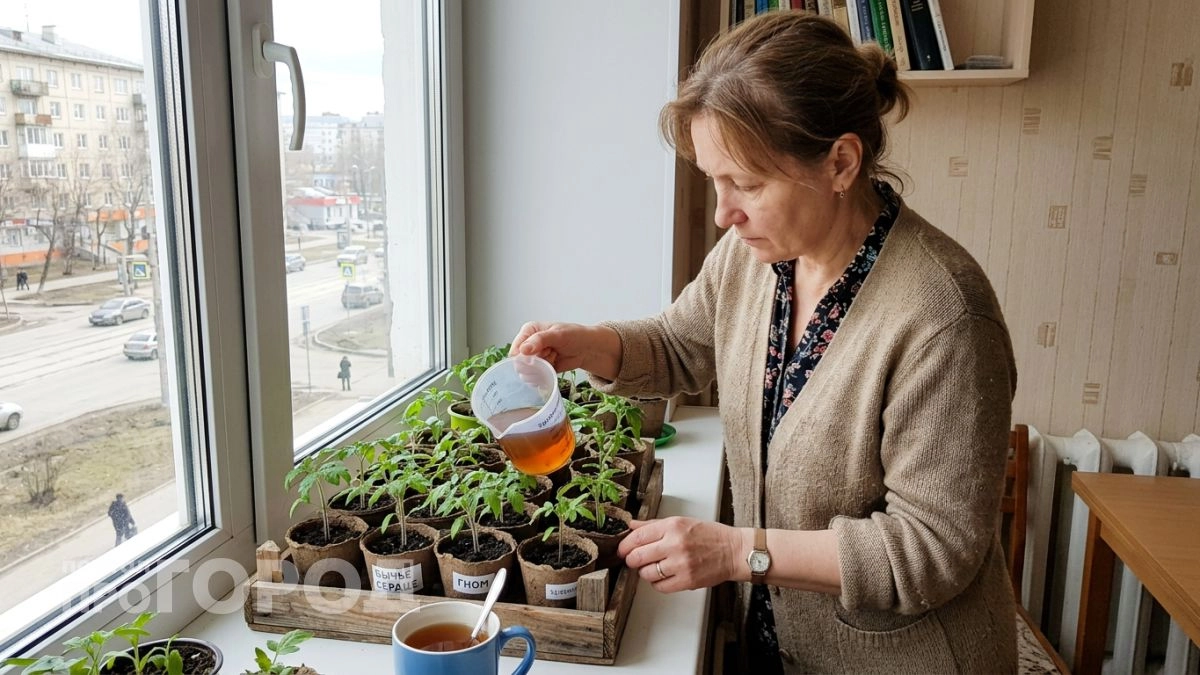 Сыплю щепотку в каждый стаканчик — и рассада томатов с перцами прёт вверх коренастая и толстенькая