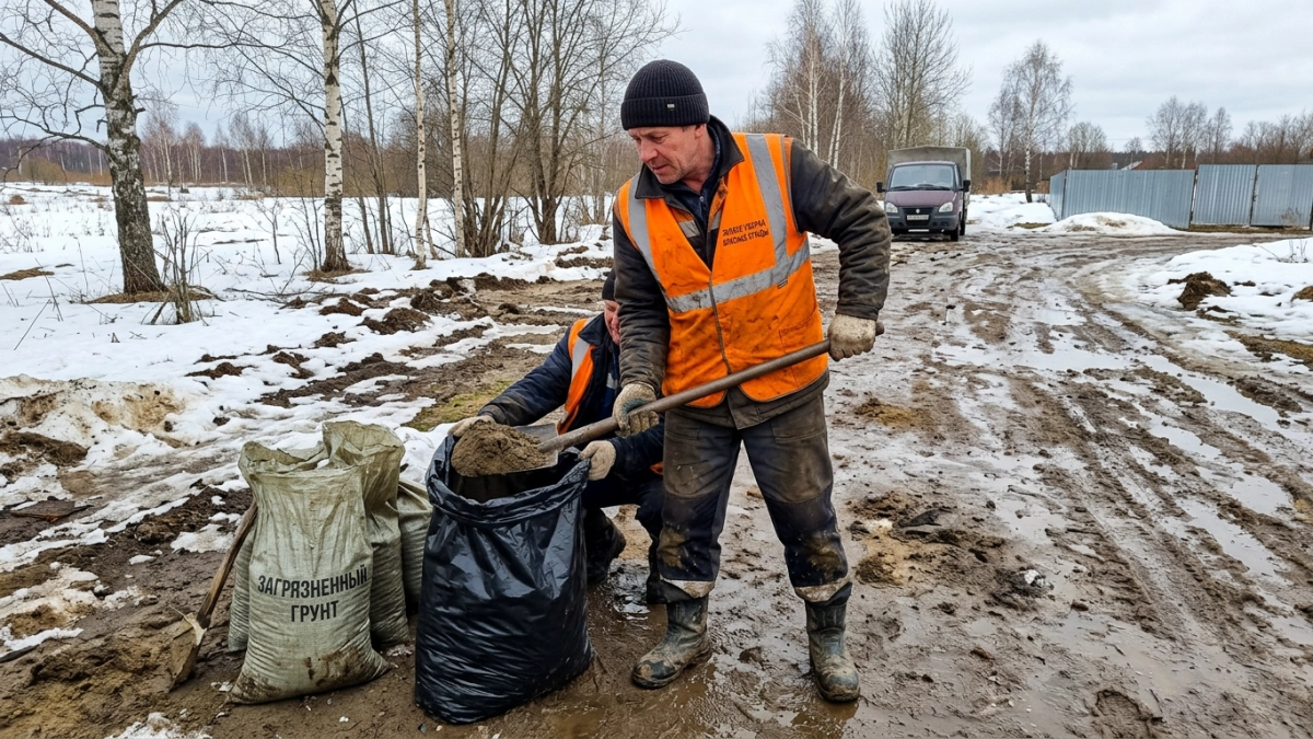 Тонна мазута угрожала реке Кузнечиха: спасатели ликвидируют разлив