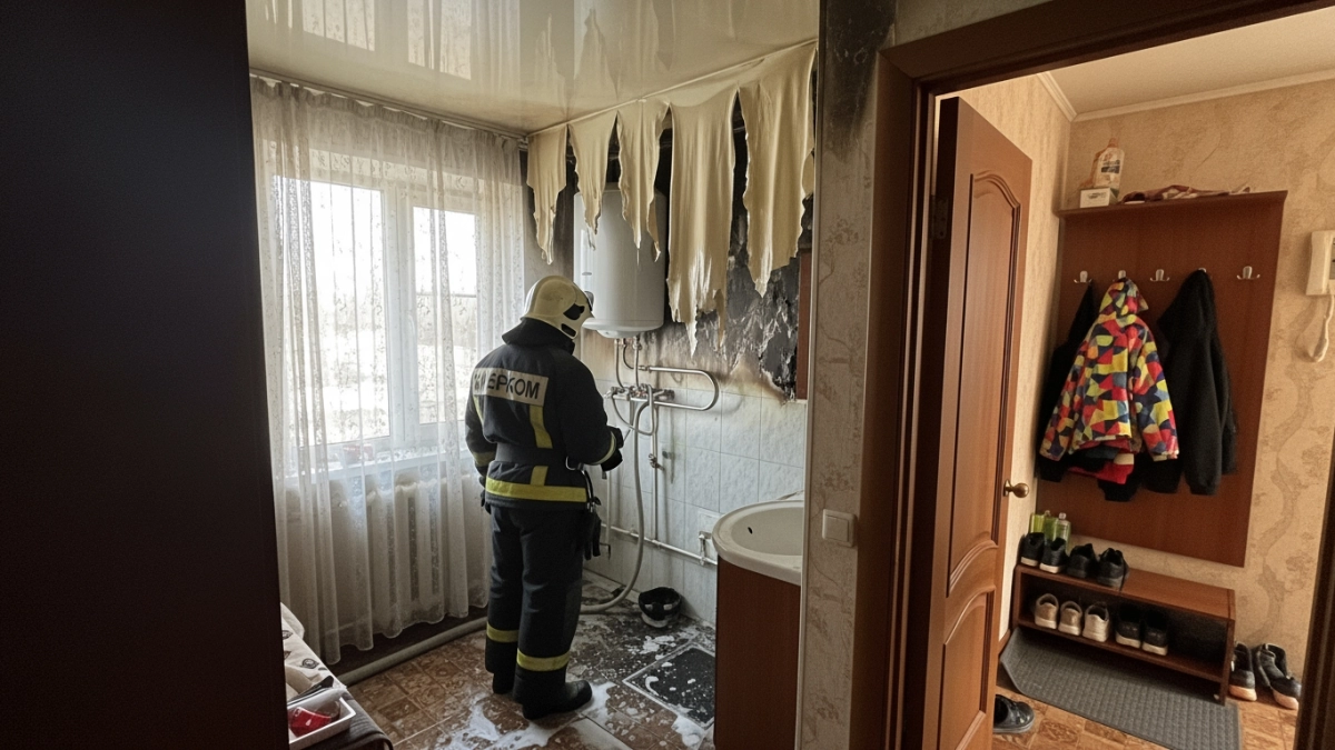 Пожар в ванной: в Находке вспыхнул водонагреватель на четвёртом этаже