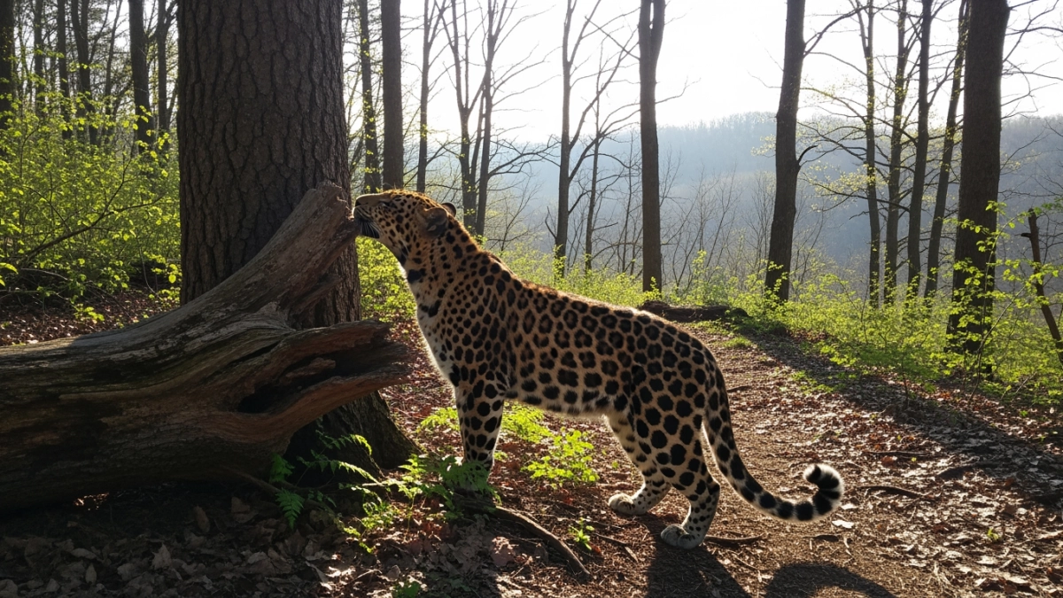 Дальневосточный леопард пометил границы владений в «Земле леопарда»