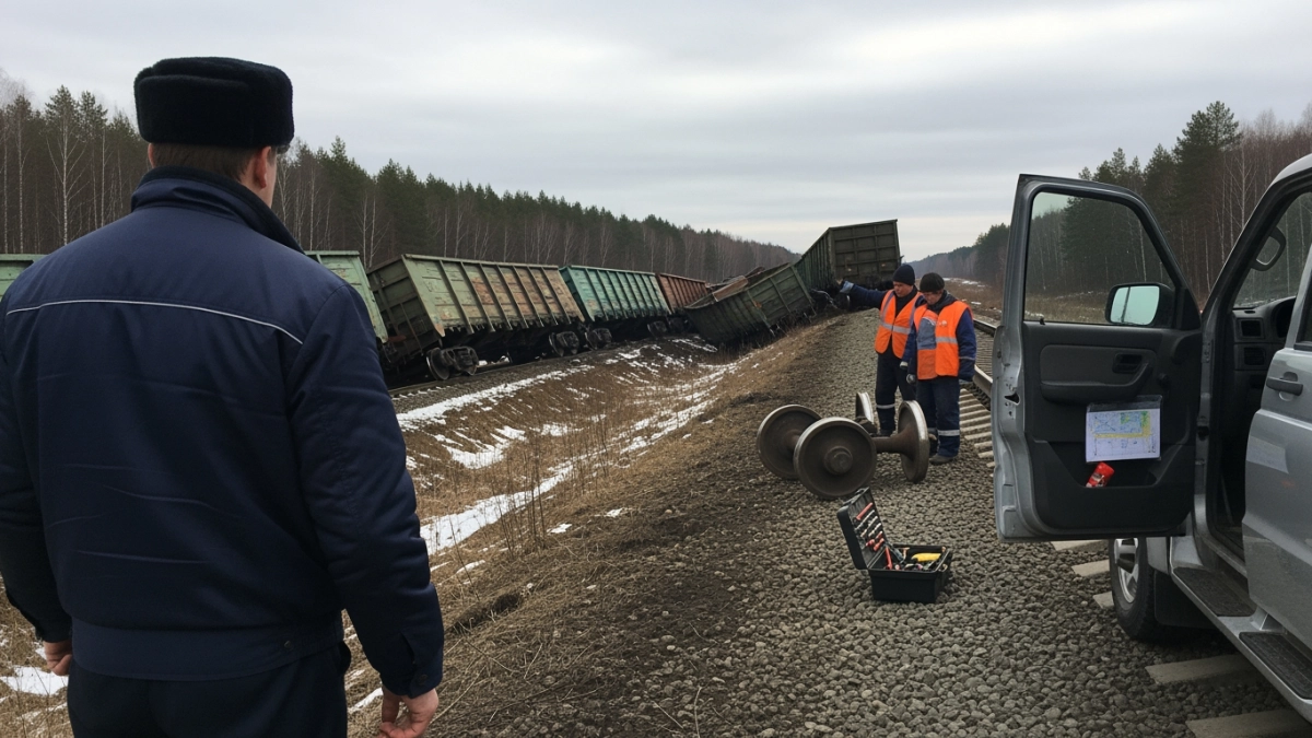 Машинист в Приморье оштрафован на 100 тысяч за сход вагонов грузового поезда