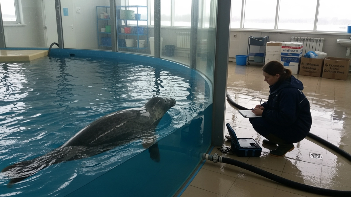 Тюлень Шкода из Приморья переехала в бассейн и готовится вернуться в море