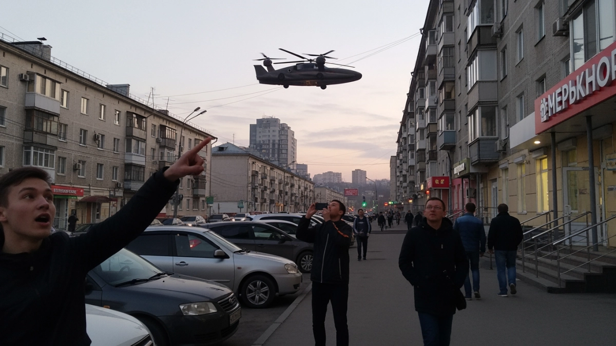 «Шайтан-машина» над Владивостоком: гибрид вертолёта и гоночного авто попал на видео