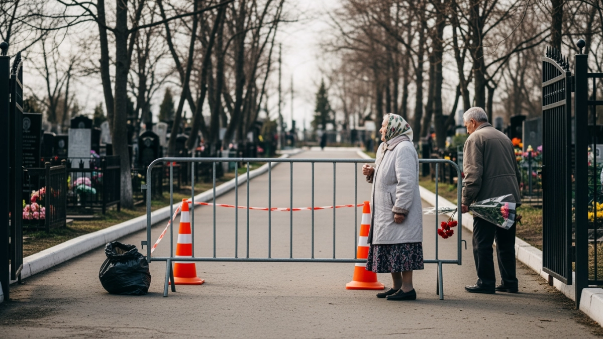 Въезд на Лесное кладбище Владивостока закрыт: пожилые идут пешком