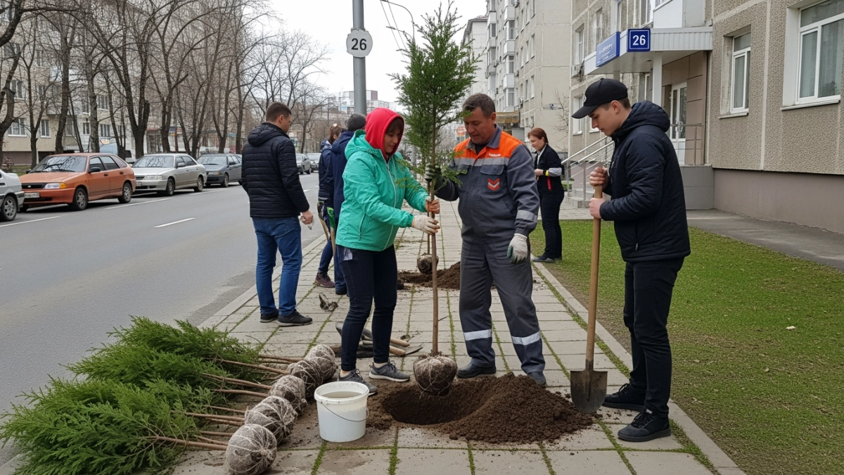 Владивосток высадил 6 тысяч кедров и абрикосов в апрельский субботник