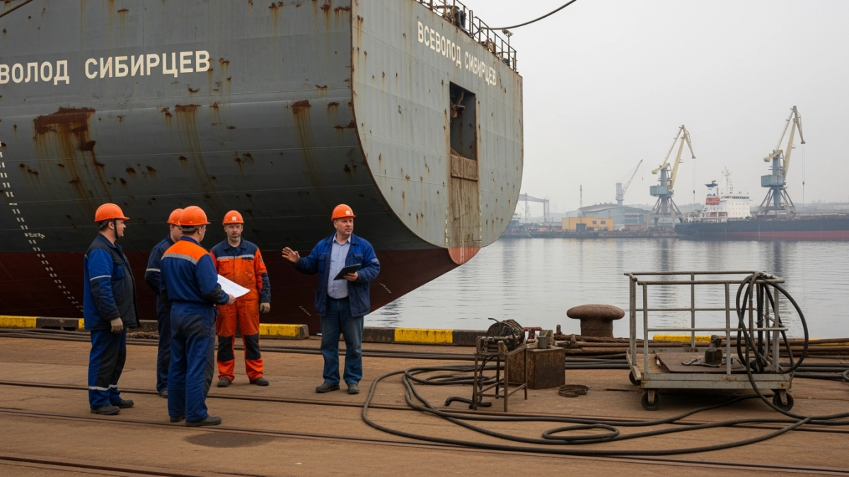 Плавучий завод «Всеволод Сибирцев» встали на ремонт перед новым рейсом