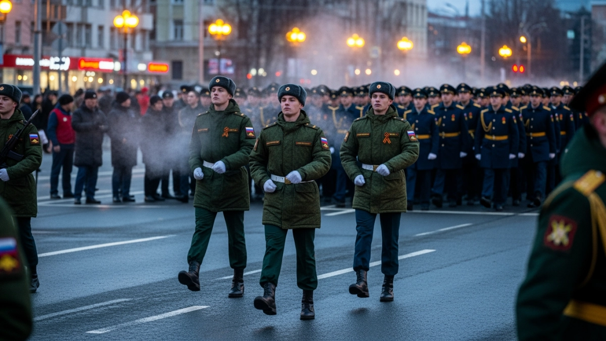 До полуночи и в мороз: репетиция парада Победы прошла во Владивостоке