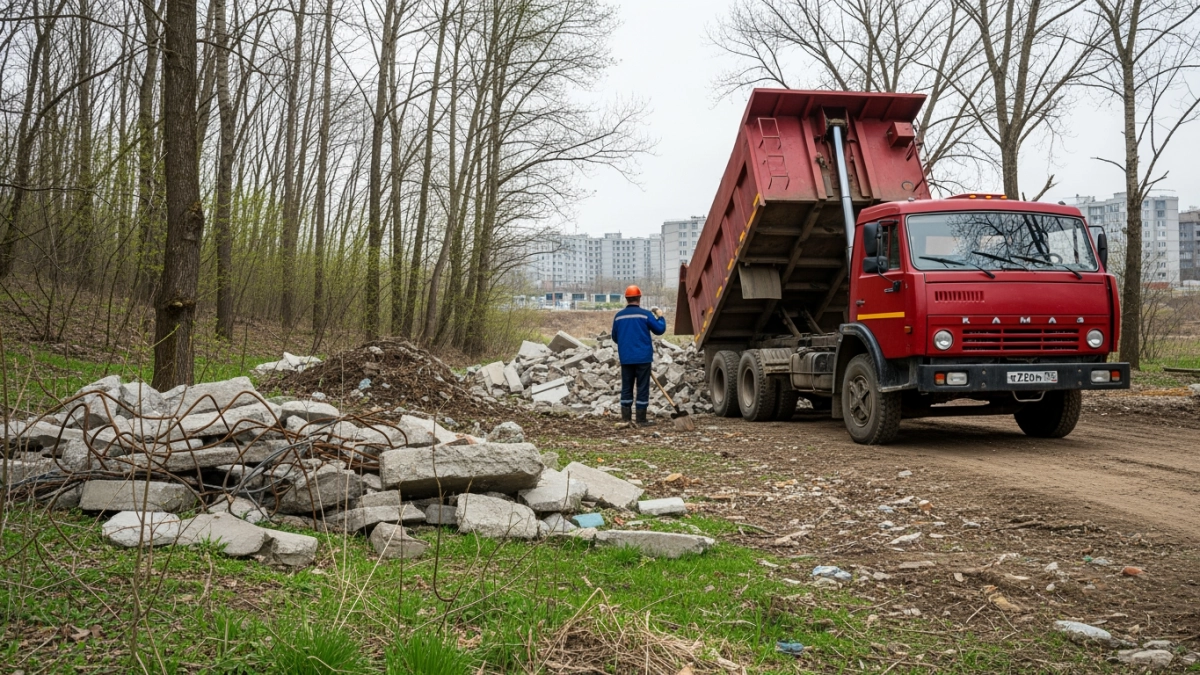 Бетон застыл в лесу у ЖК «Квартал Нейбута»: виновных ищут