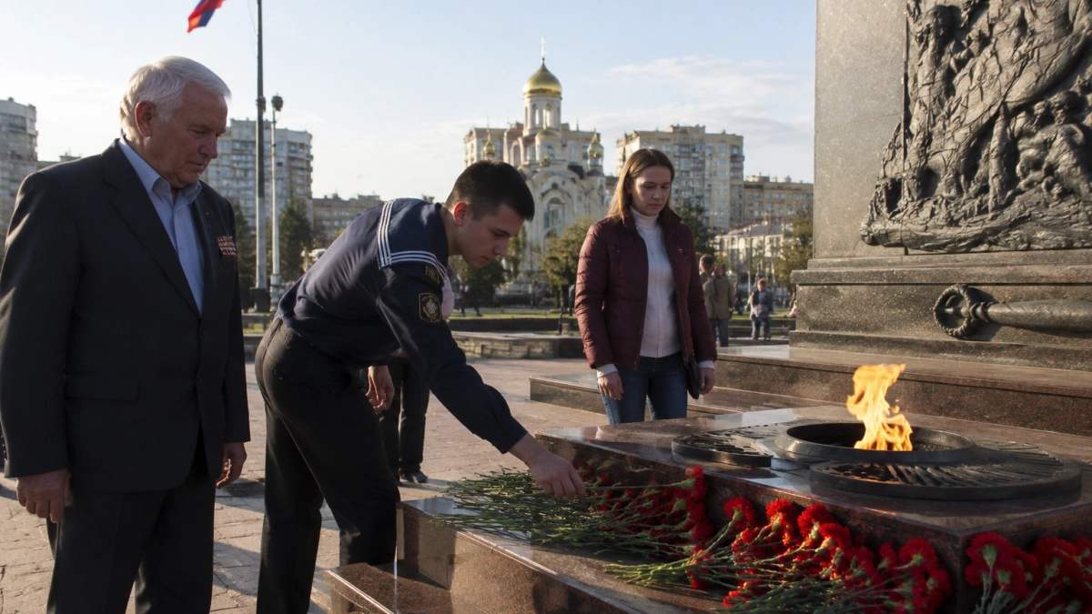 Владивосток почтил память героев у Вечного огня Тихоокеанского флота