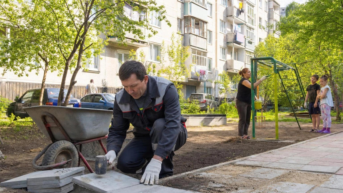 В Уссурийске благоустраивают 26 дворов: работы опережают график