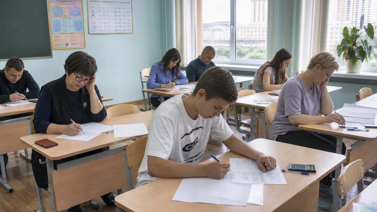 Родители и дети вместе сдали пробный ЕГЭ по математике во Владивостоке
