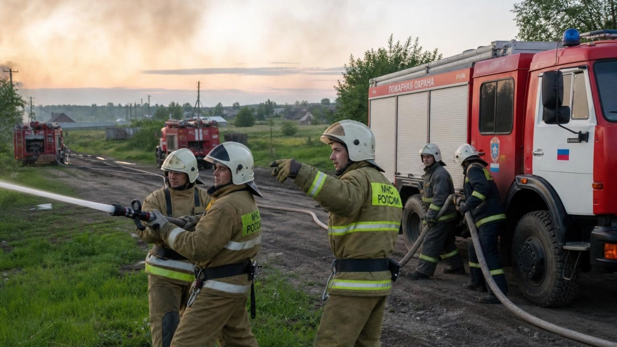Пожар на мусорном полигоне в Приморье: 29 спасателей на месте