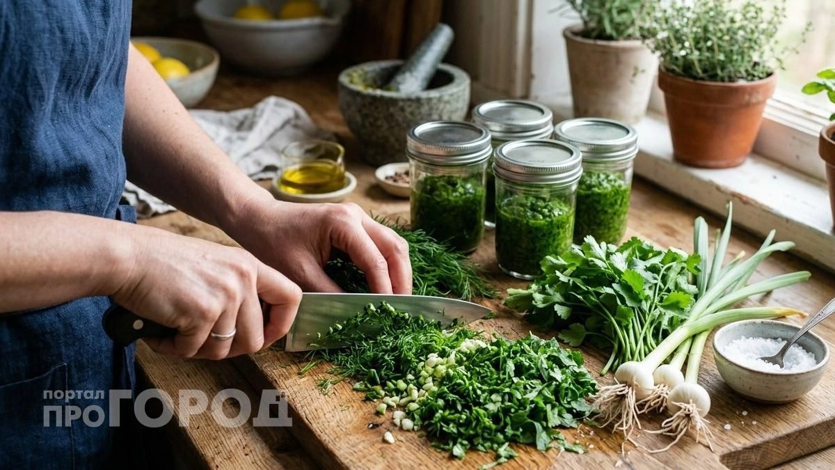 Больше не морожу зелень в пакетах: перемалываю её с чесноком в изумрудную пасту для идеальных домашних блюд