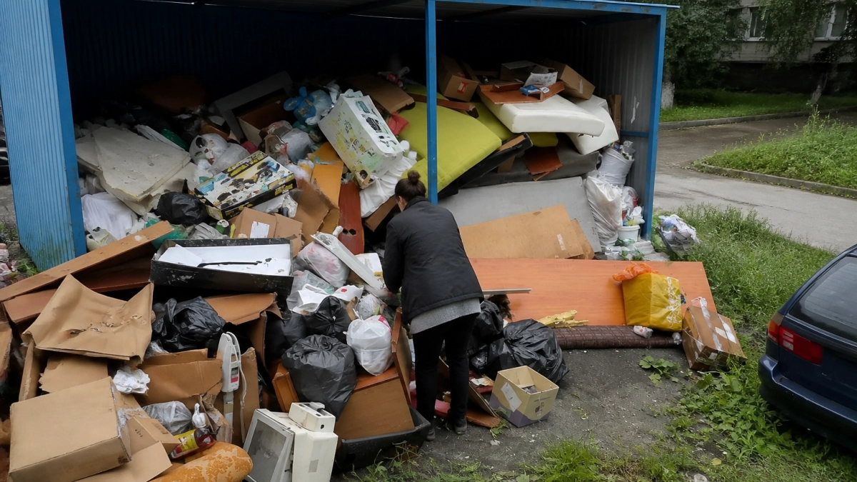 Свалка с крысами и вонью неделями растёт у дома на Красного Знамени
