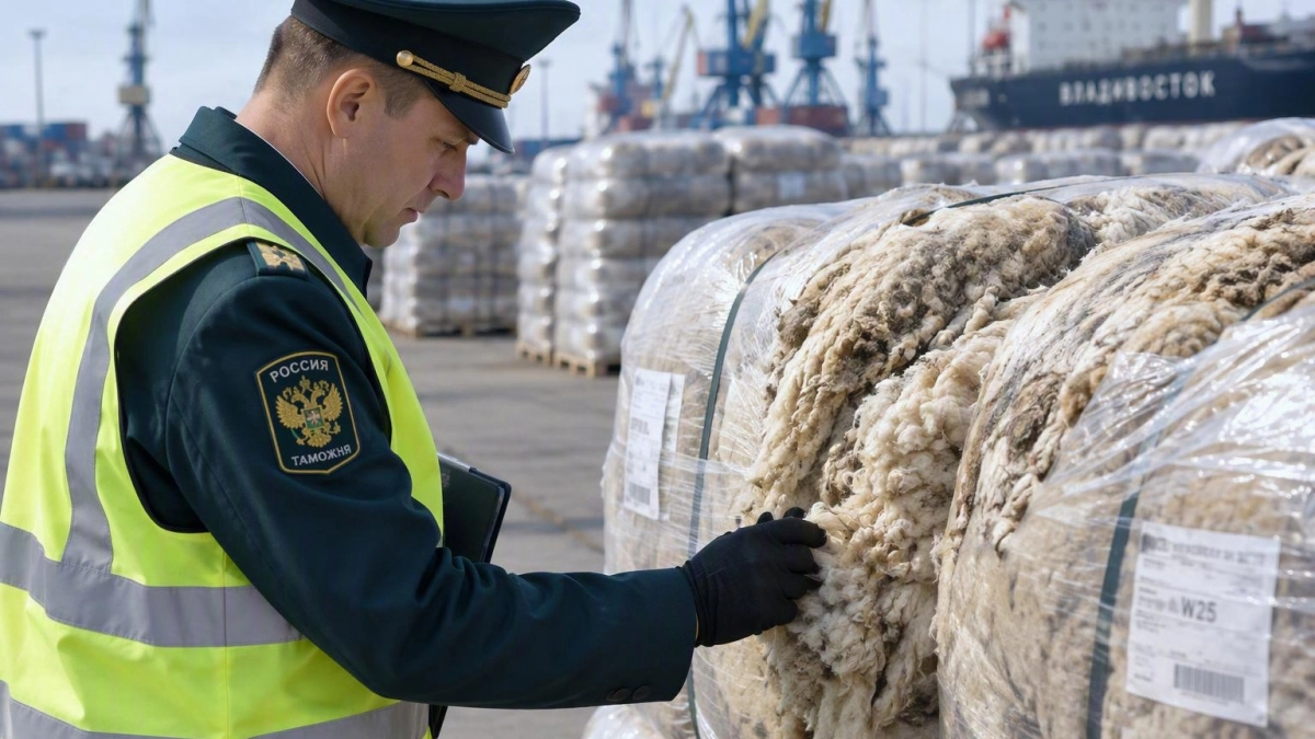 Во Владивостоке задержали 10,4 тонны овечьей шерсти из-за нарушений маркировки