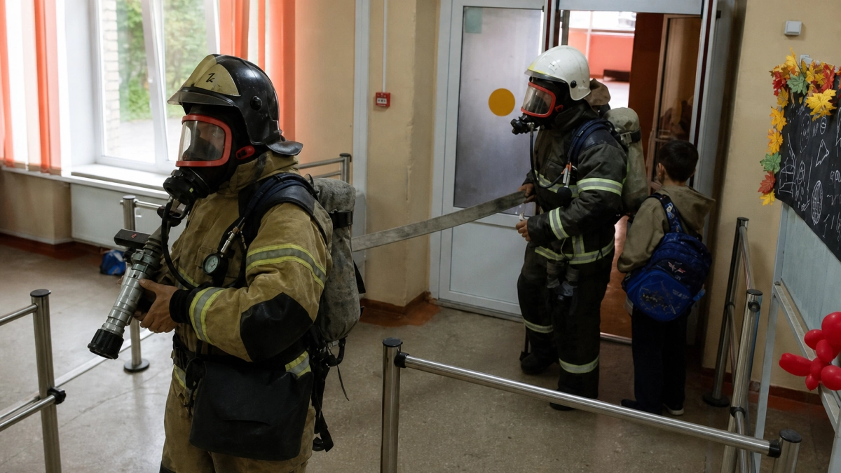 В школе Артема на учениях эвакуировали 20 учеников и спасли «пострадавшего»