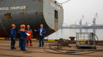 Плавучий завод «Всеволод Сибирцев» встали на ремонт перед новым рейсом